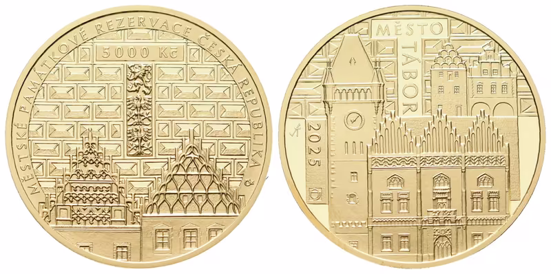 5000 Kč 2025 - Město Tábor, PROOF kvalita