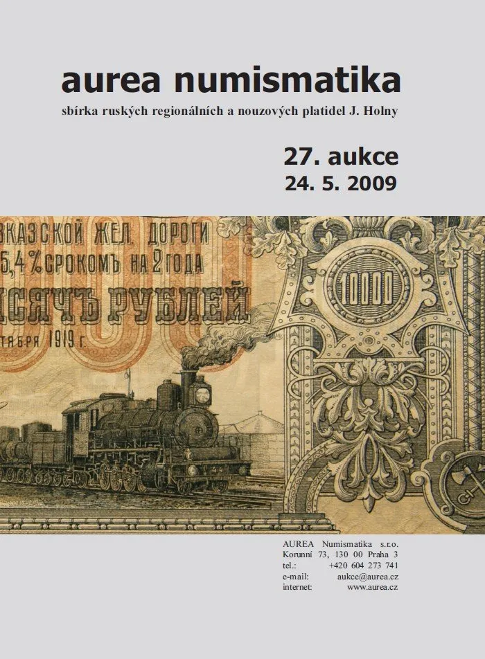 27. Aukce - sbírka ruských regionálních a nouzových platidel J. Holny