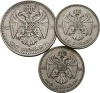 Jugoslávie, 20 Dinár 1931 + 10 Dinar 1931 (2x) - fotografie 2