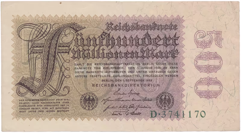 Německo, 500 Millionen Mark 1923, Ro.109a