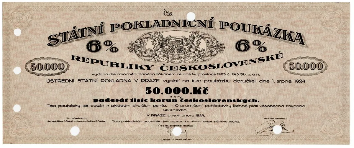 Státní pokladniční poukázky, 1919 - 1939 — 1