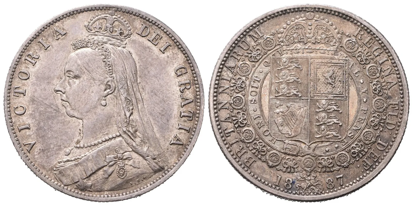 Velká Británie, 1/2 Crown 1887