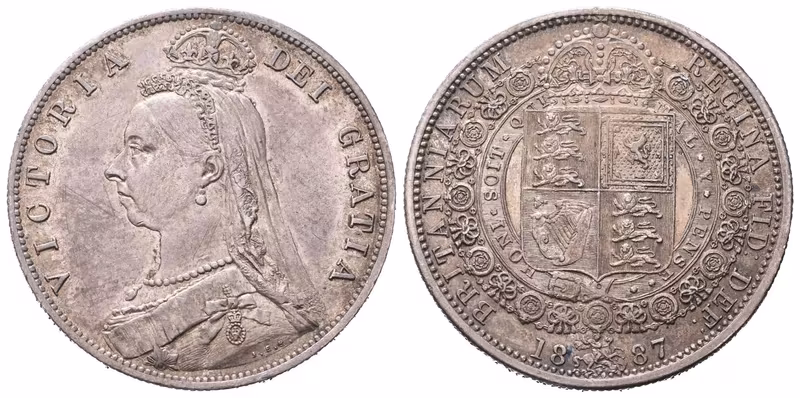 Velká Británie, 1/2 Crown 1887