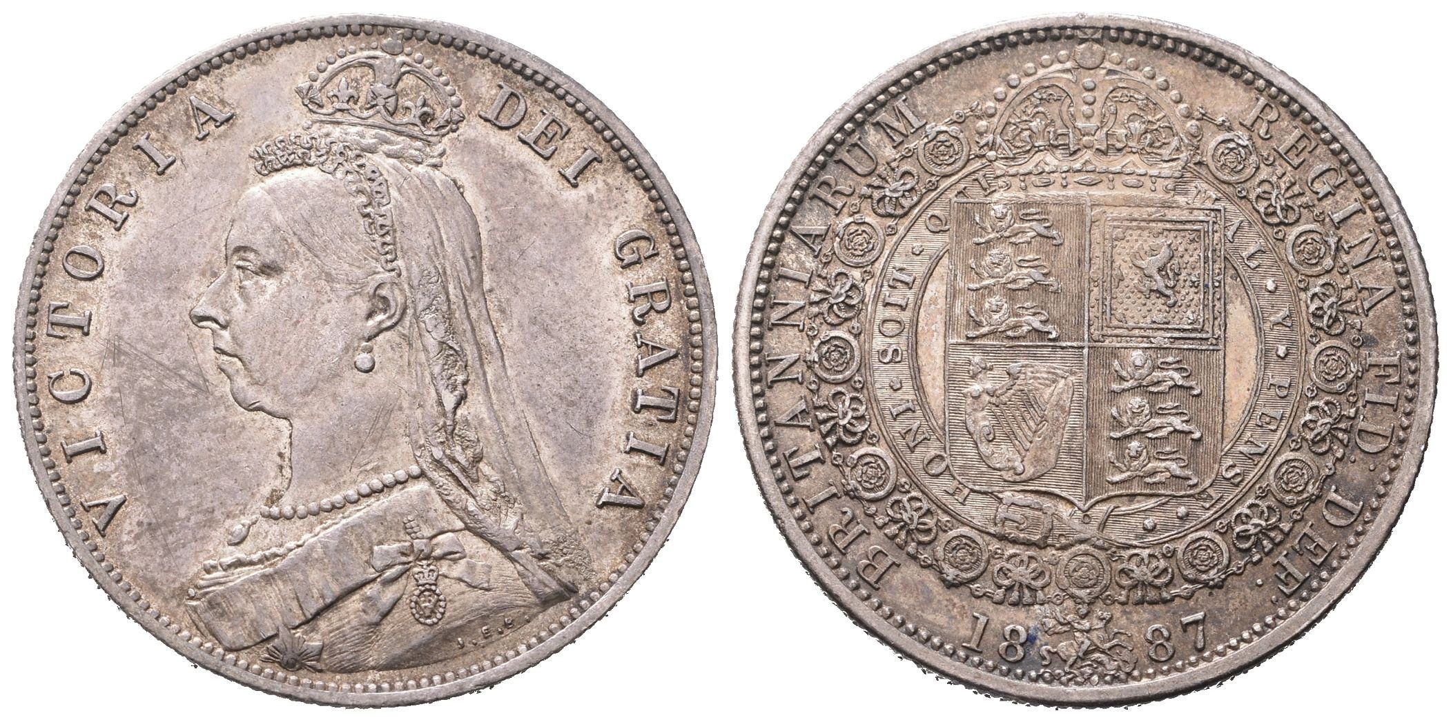Velká Británie, 1/2 Crown 1887