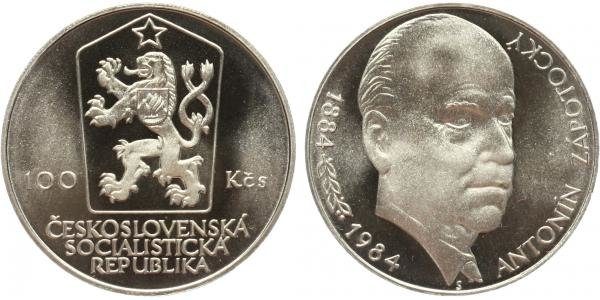 100 Kčs 1984 - Antonín Zápotocký, PROOF