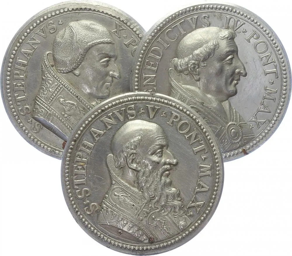 Vatikán - životopisné medaile, cca 18. století — 1