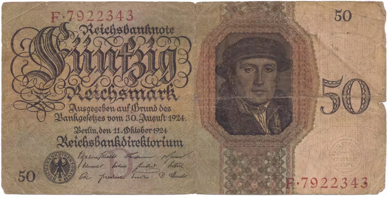 Německo, 50 Reichsmark 1924, Hej.D5