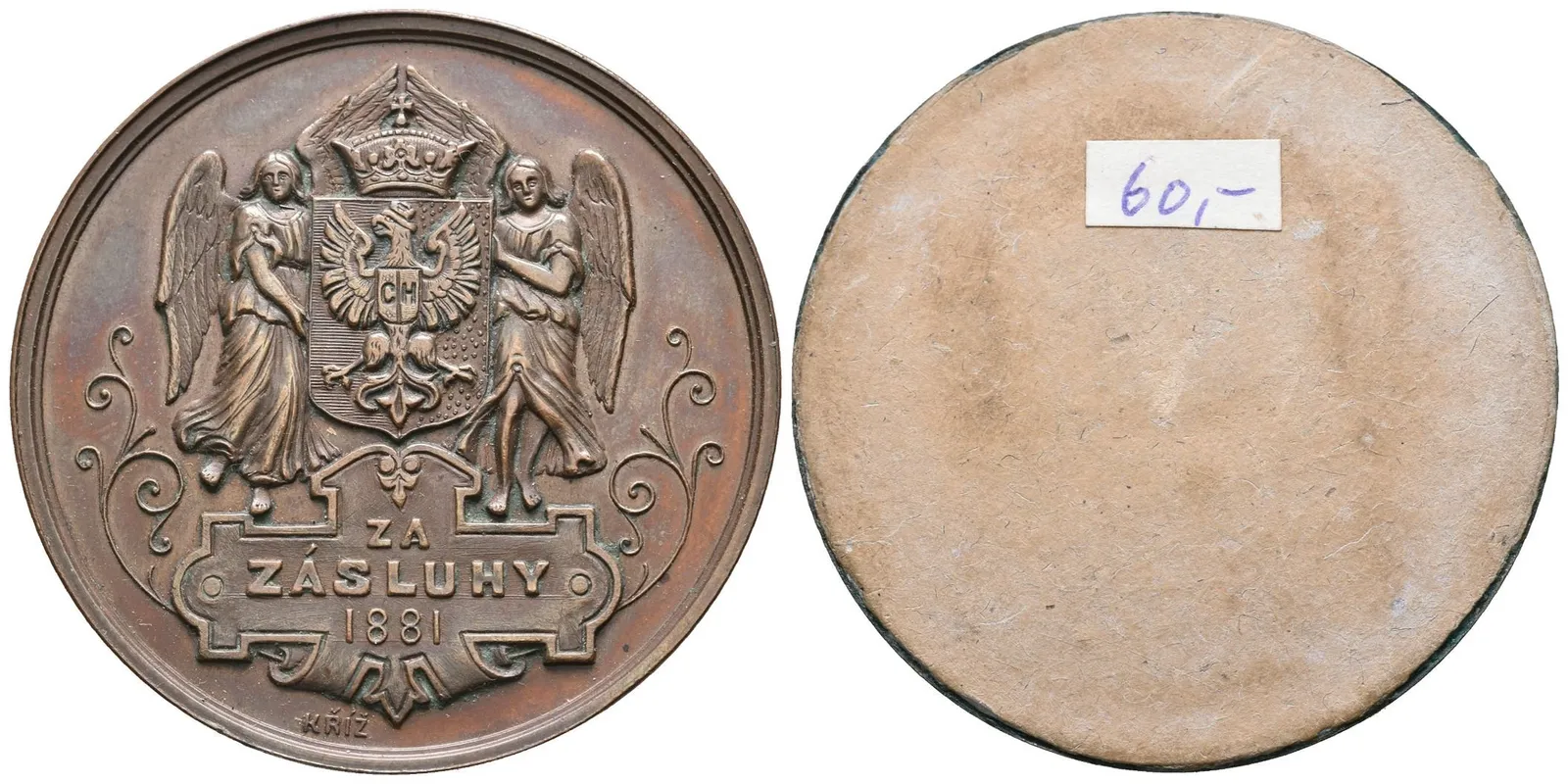 AE Medaile 1881 (V. Kříž) - Krajinská hospodářsko - průmyslová výstava. — 1