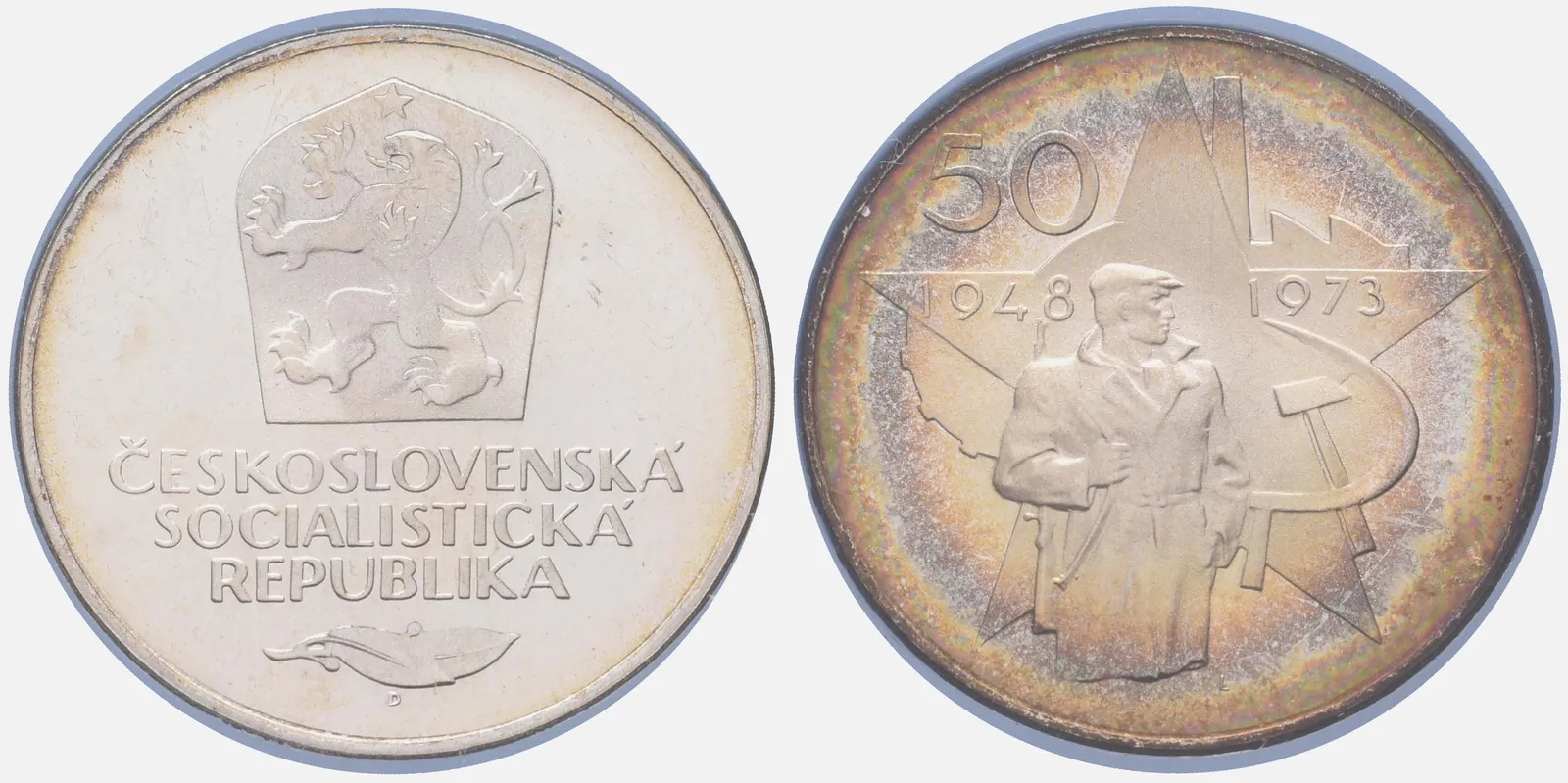 50 Kčs 1973 - Vítězný únor, PROOF