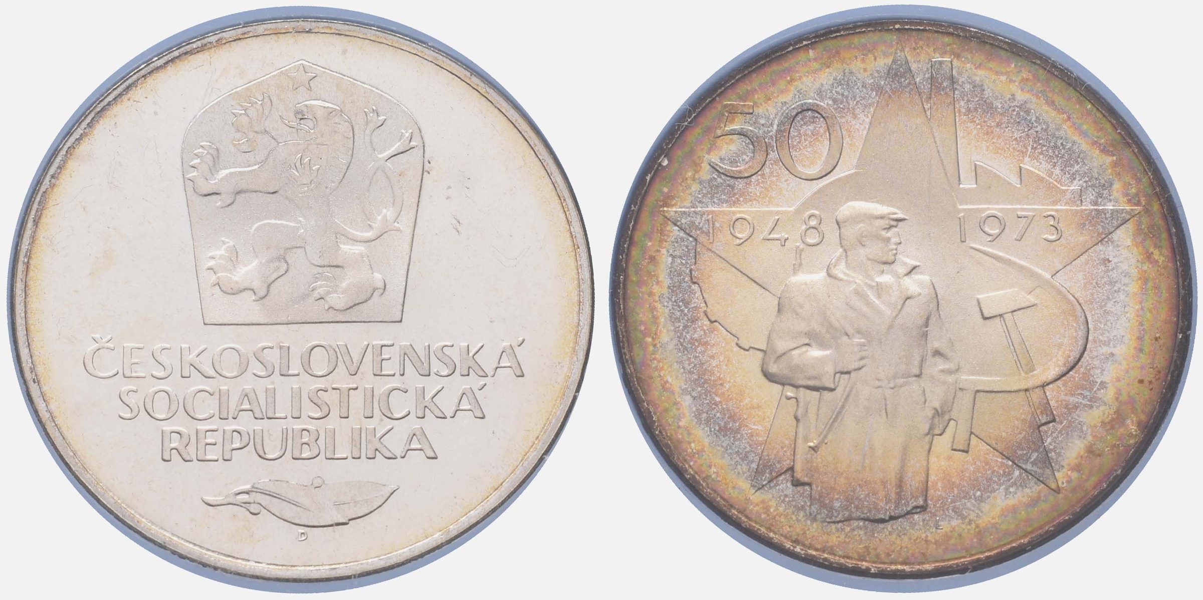 50 Kčs 1973 - Vítězný únor, PROOF