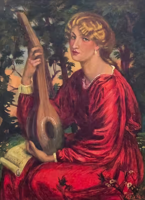 Vlastimil Košvanec: Vlastimil Košvanec (1887 - 1961) - Dívka s loutnou