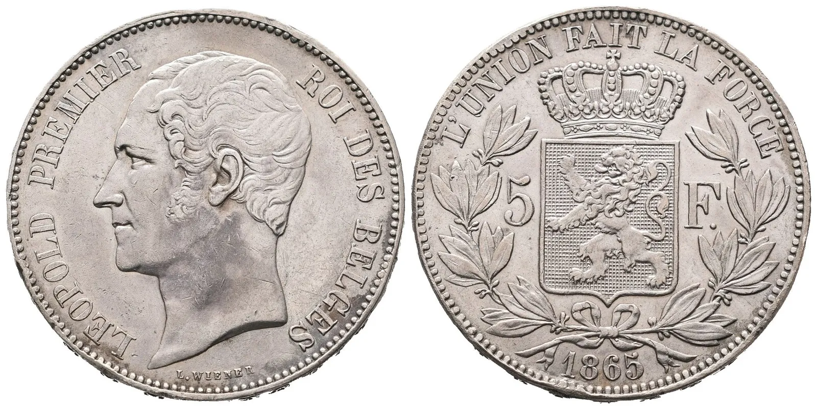 Belgie, 5 Frank 1865