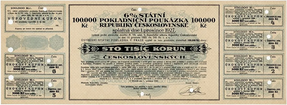 Státní pokladniční poukázky, 1919 - 1939 — 1