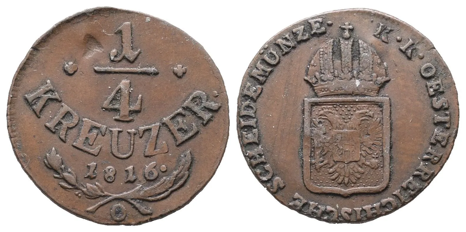 František II., 1/4 Krejcar 1816 O