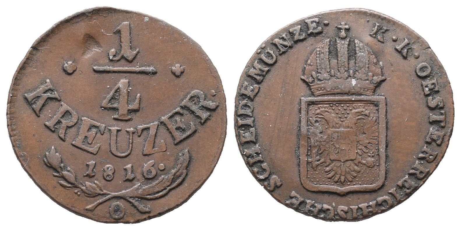 František II., 1/4 Krejcar 1816 O