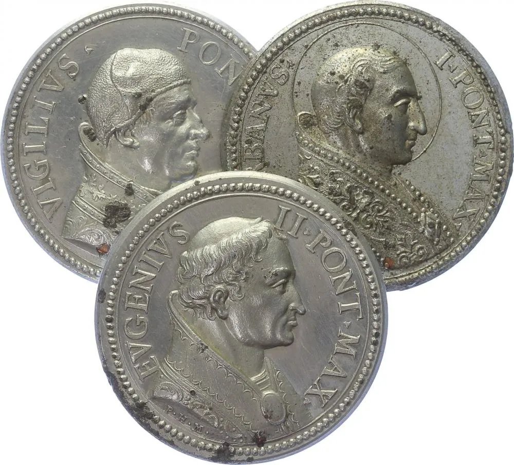 Vatikán - životopisné medaile, cca 18. století — 1