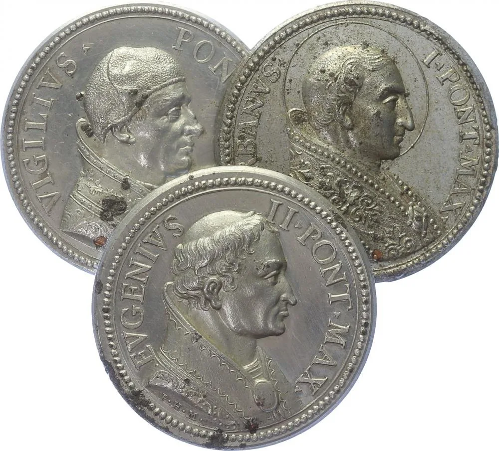 Vatikán - životopisné medaile, cca 18. století — 1