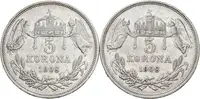 5 Koruna 1908 KB, škr. a hranky_2 ks — 1
