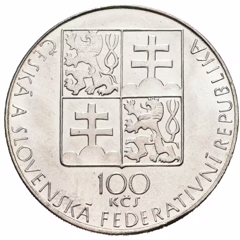 100 Kčs 1990 - Bohuslav Martinů, ražební lesk
