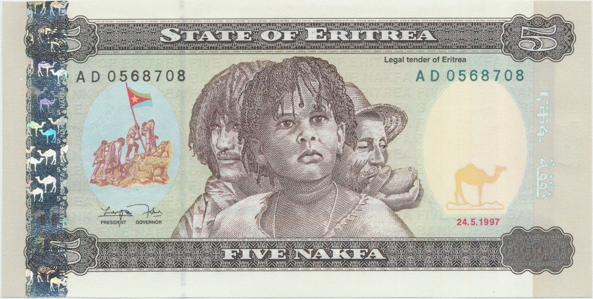 Eritrea, 5 Nakfa 1997, P.2