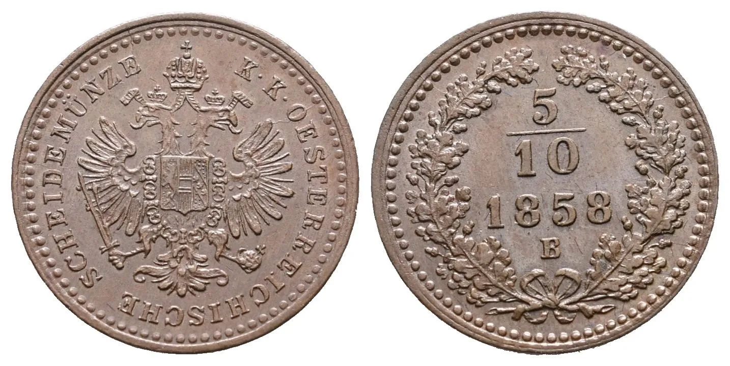 5/10 Krejcar 1858 B