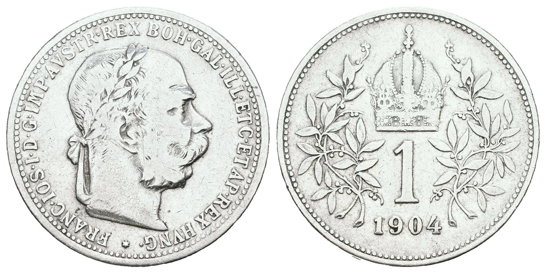 1 Koruna 1904, oběhová zachovalost — 1