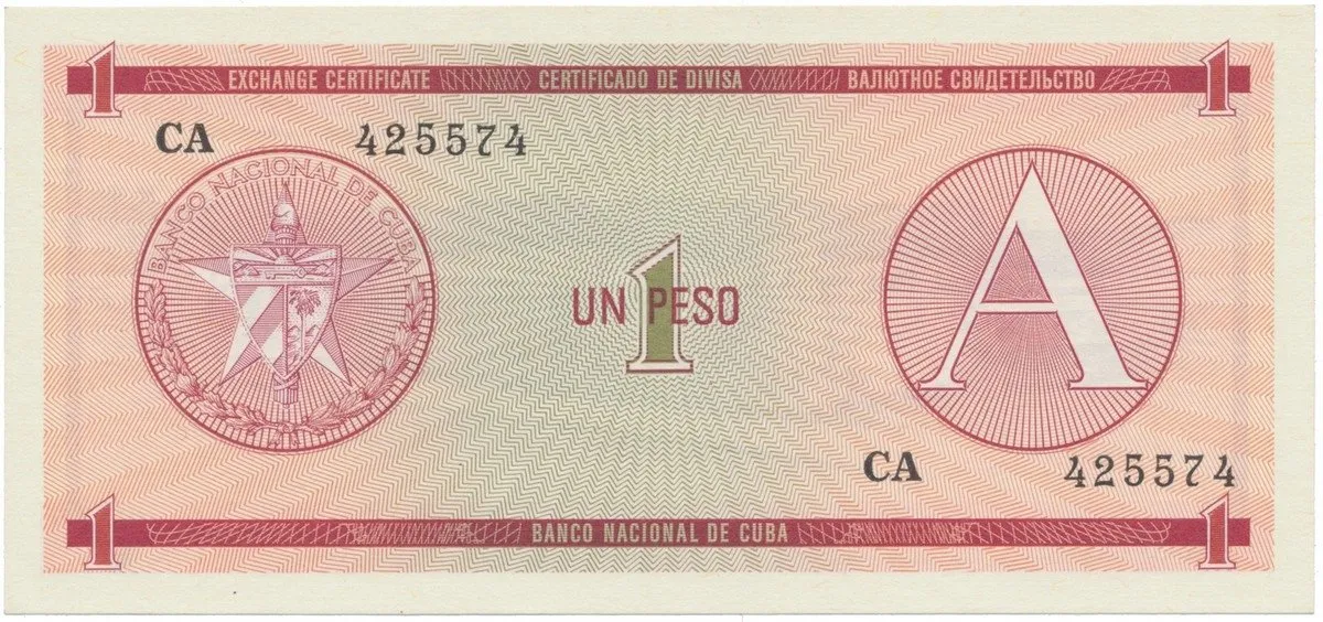 Kuba, 1 Peso (1985), série A, P.FX1