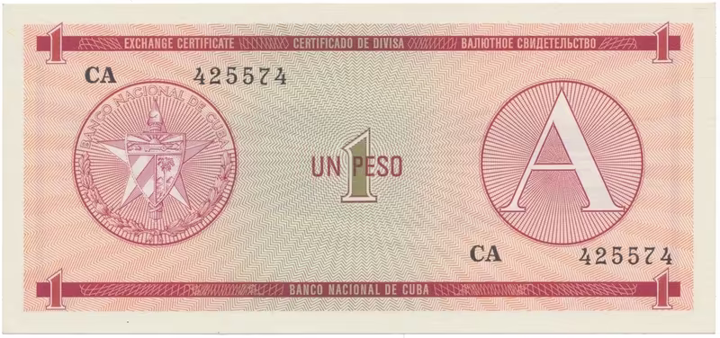 Kuba, 1 Peso (1985), série A, P.FX1