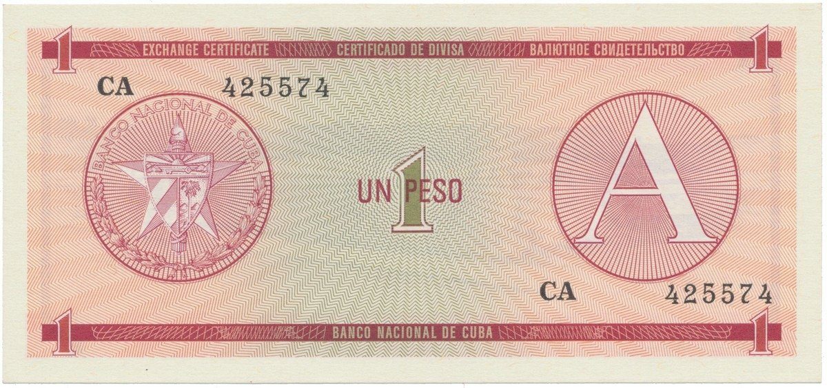 Kuba, 1 Peso (1985), série A, P.FX1