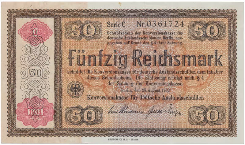 Německo, 50 Reichsmark 1933 (1934), Ro.712b