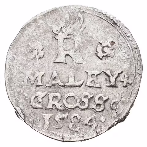 Malý groš 1584, Jáchymov-Hofmann, HN.7a (opis 7c), patina, lehce exc. a drobná vada střížku
