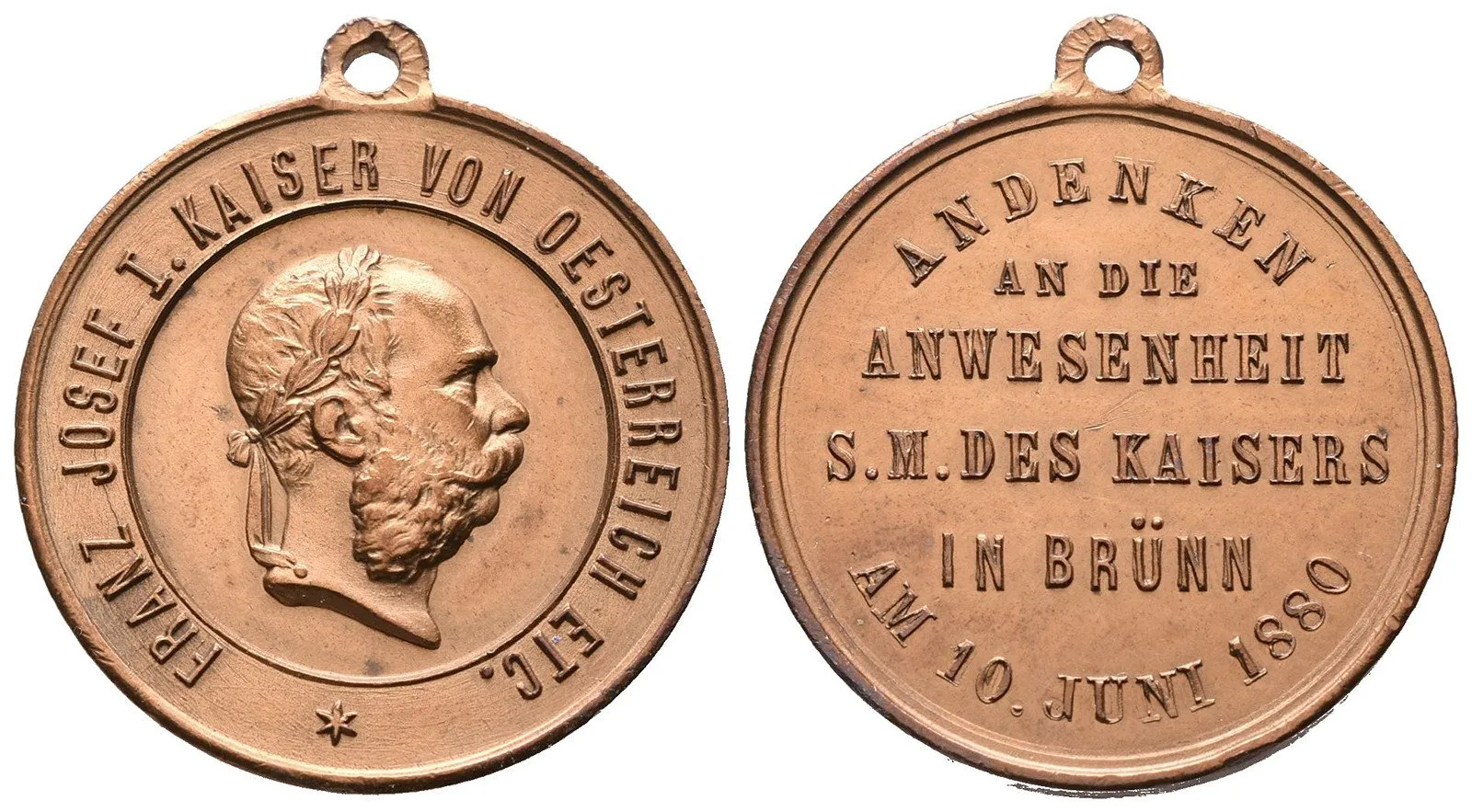 František Josef I., medaile na návštěvu a přítomnost císaře — 1