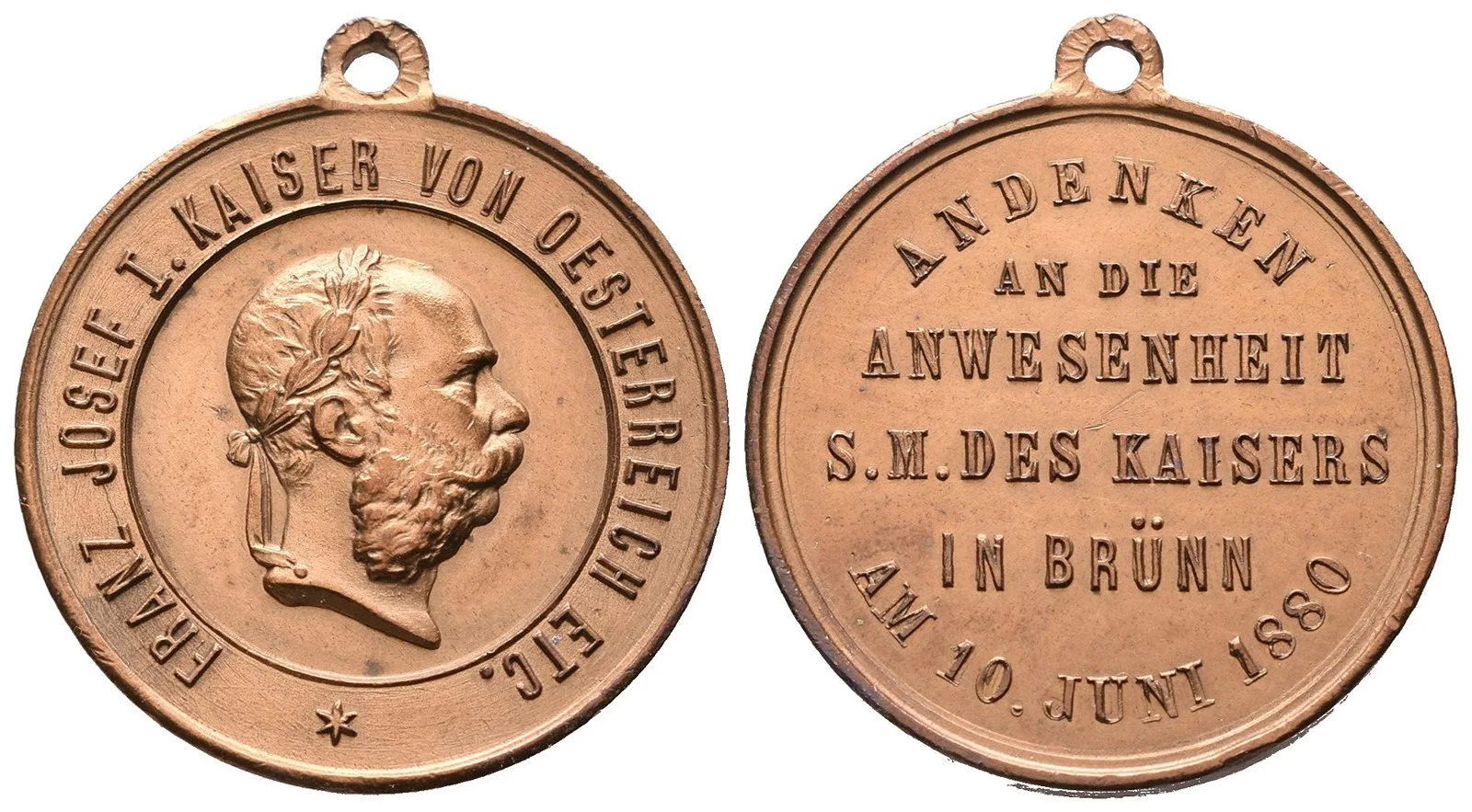 František Josef I., medaile na návštěvu a přítomnost císaře — 1
