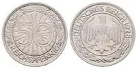Výmar, 50 Reichspfennig 1928 D, J