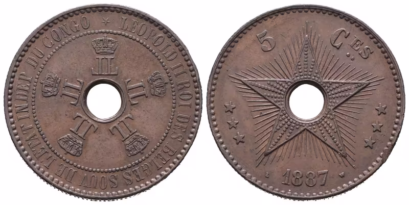 Belgické Kongo, 5 Centimes 1887