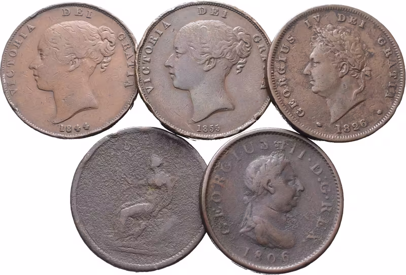 Velká Británie, Pence 1806, 1807, 1825, 1844, 1855