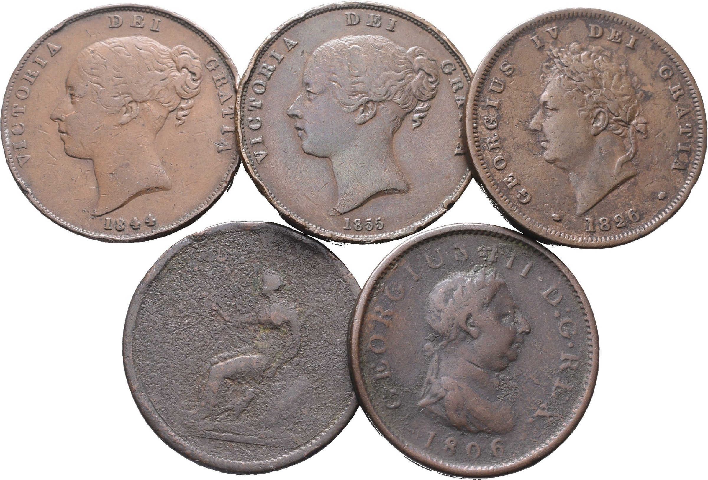 Velká Británie, Pence 1806, 1807, 1825, 1844, 1855