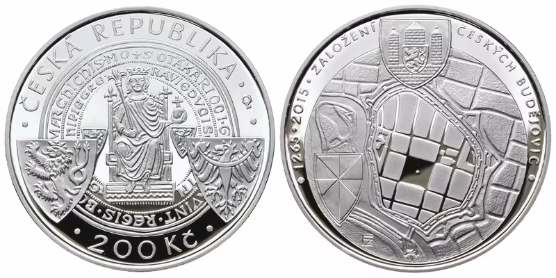 200 Kč 2015 - České Budějovice, PROOF - bez certifikátu