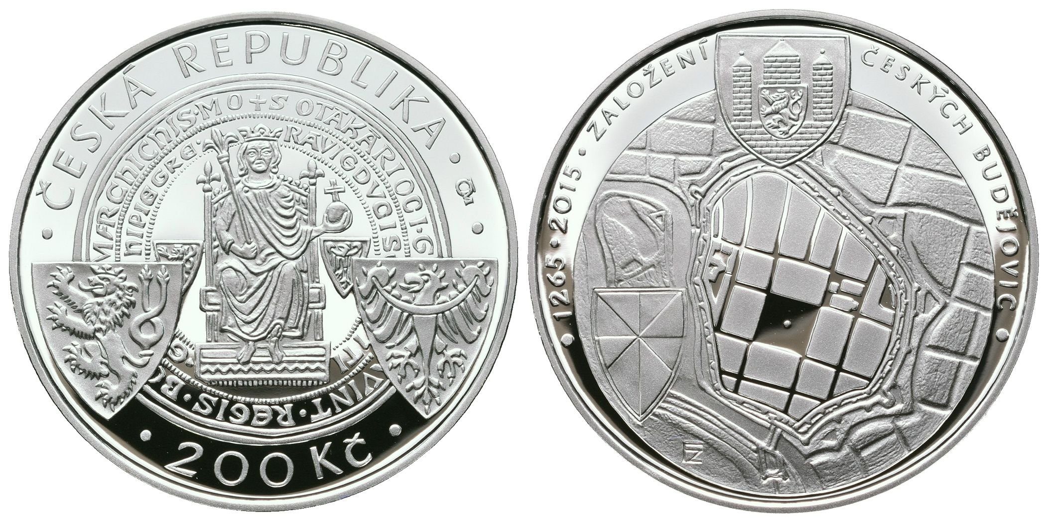 200 Kč 2015 - České Budějovice, PROOF - bez certifikátu