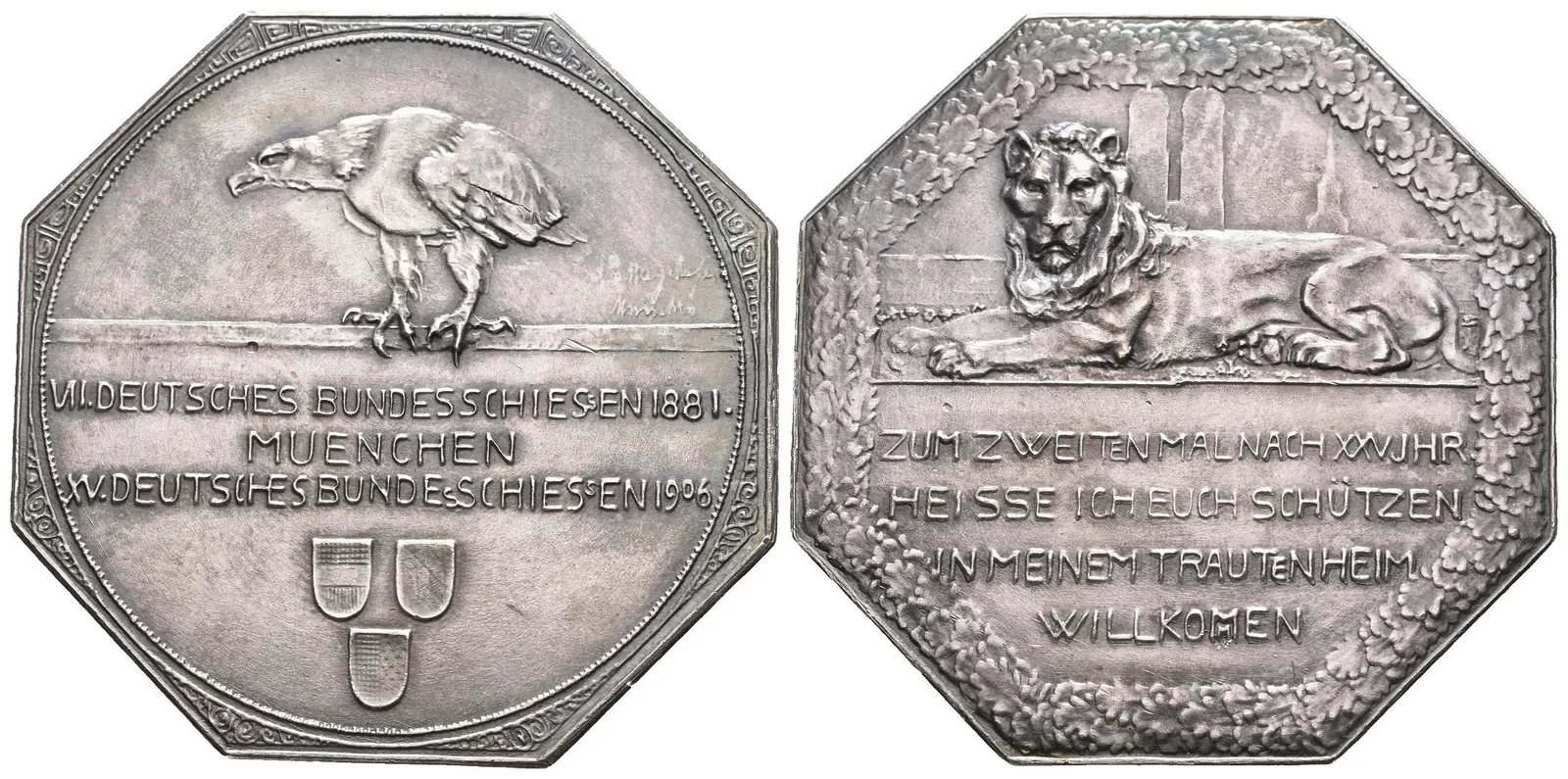 AR Medaile 1906 - XV. Jubilejní německé spolkové střelby v Mnichově. — 1