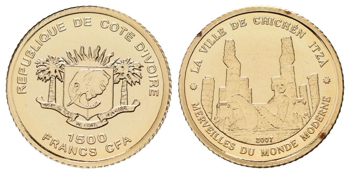 Pobřeží slonoviny, 1500 Francs 2007 - Chichén Itzá
