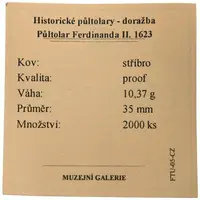 Replika - Historický 1/2 tolar - Ferdinand II. 1623 - fotografie 2