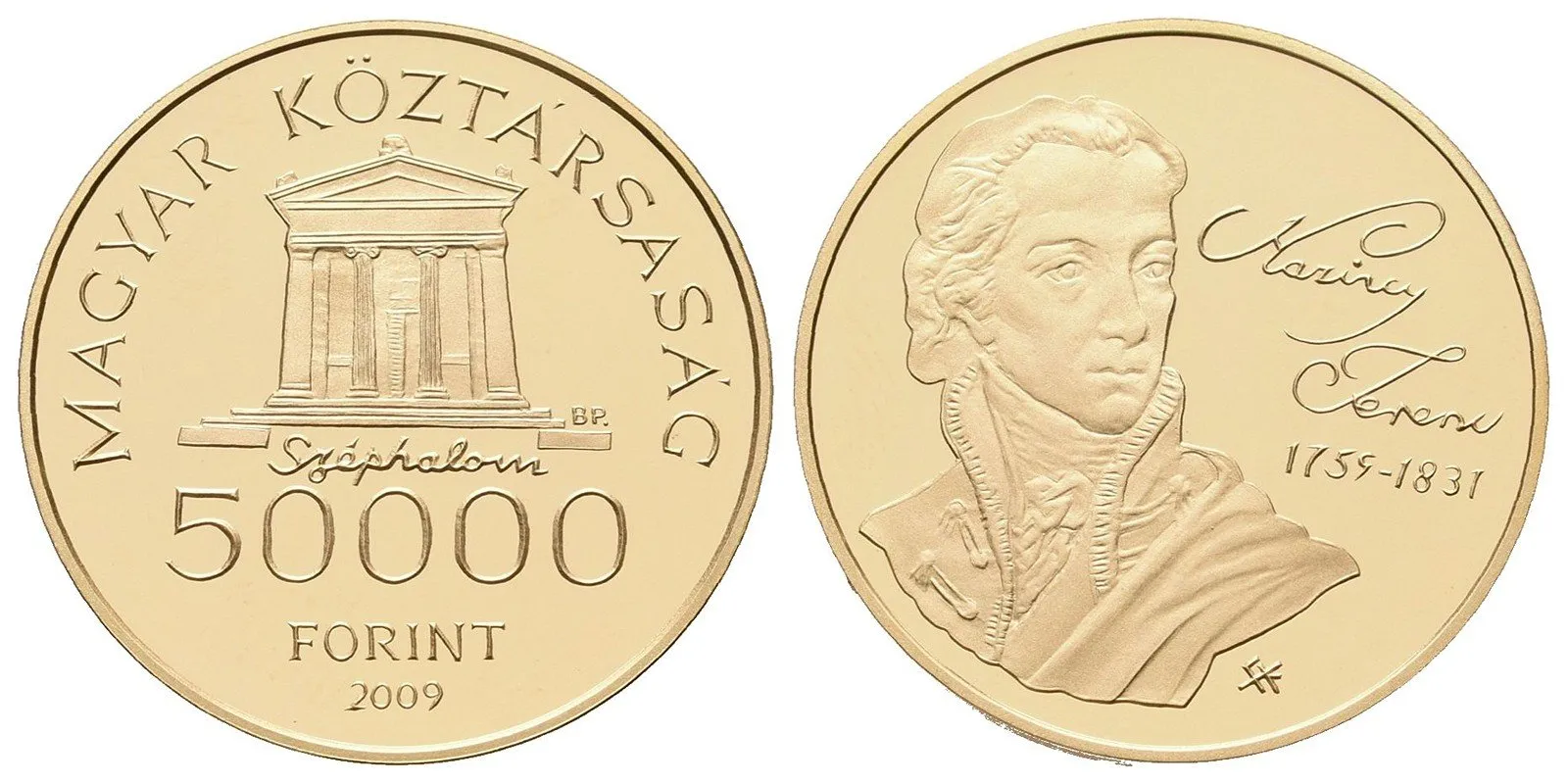 Maďarsko, 50 000 Forint 2009 - Kazynczy Ferenc, PROOF
