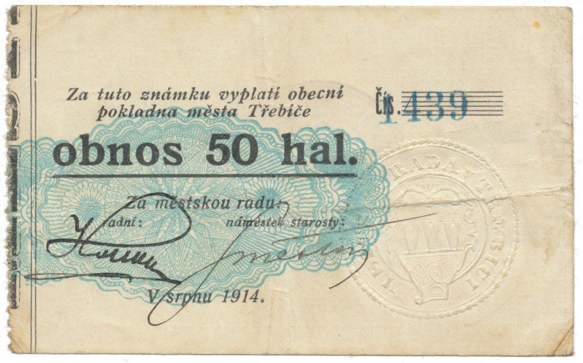 Třebíč - město, 50 hal srpen 1914, HH.223.5.3e