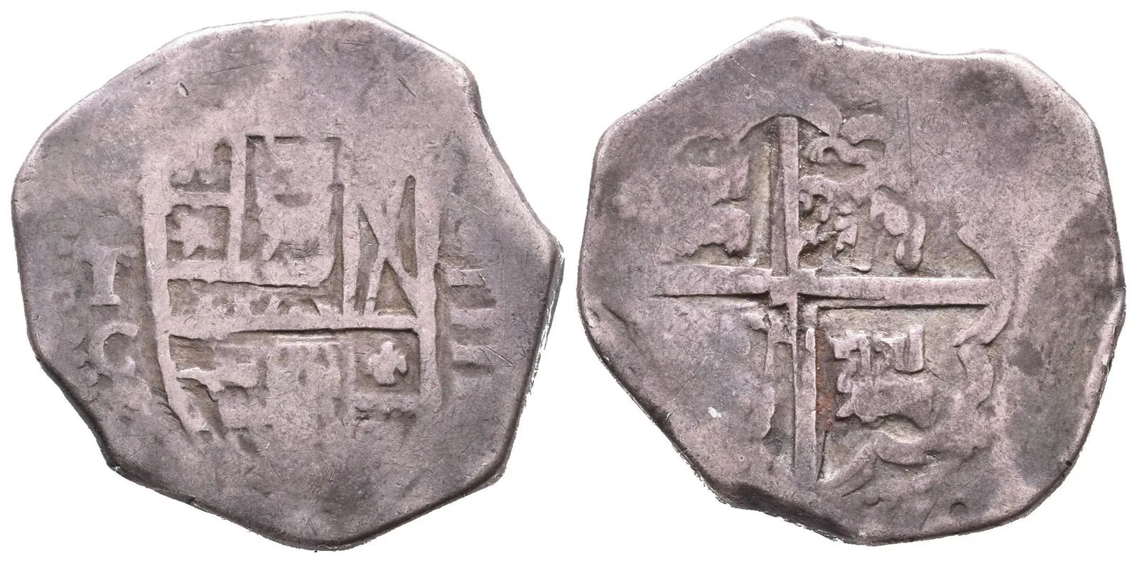 4 Reales (1606 - 1612), Toledo, Cob type, KM.36.3, pěkná zachovalost a — 1