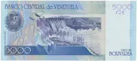 Venezuela, 5000 Bolivares 2000, anulát - MUESTRA SIN VALOR, P.84as - fotografie 2