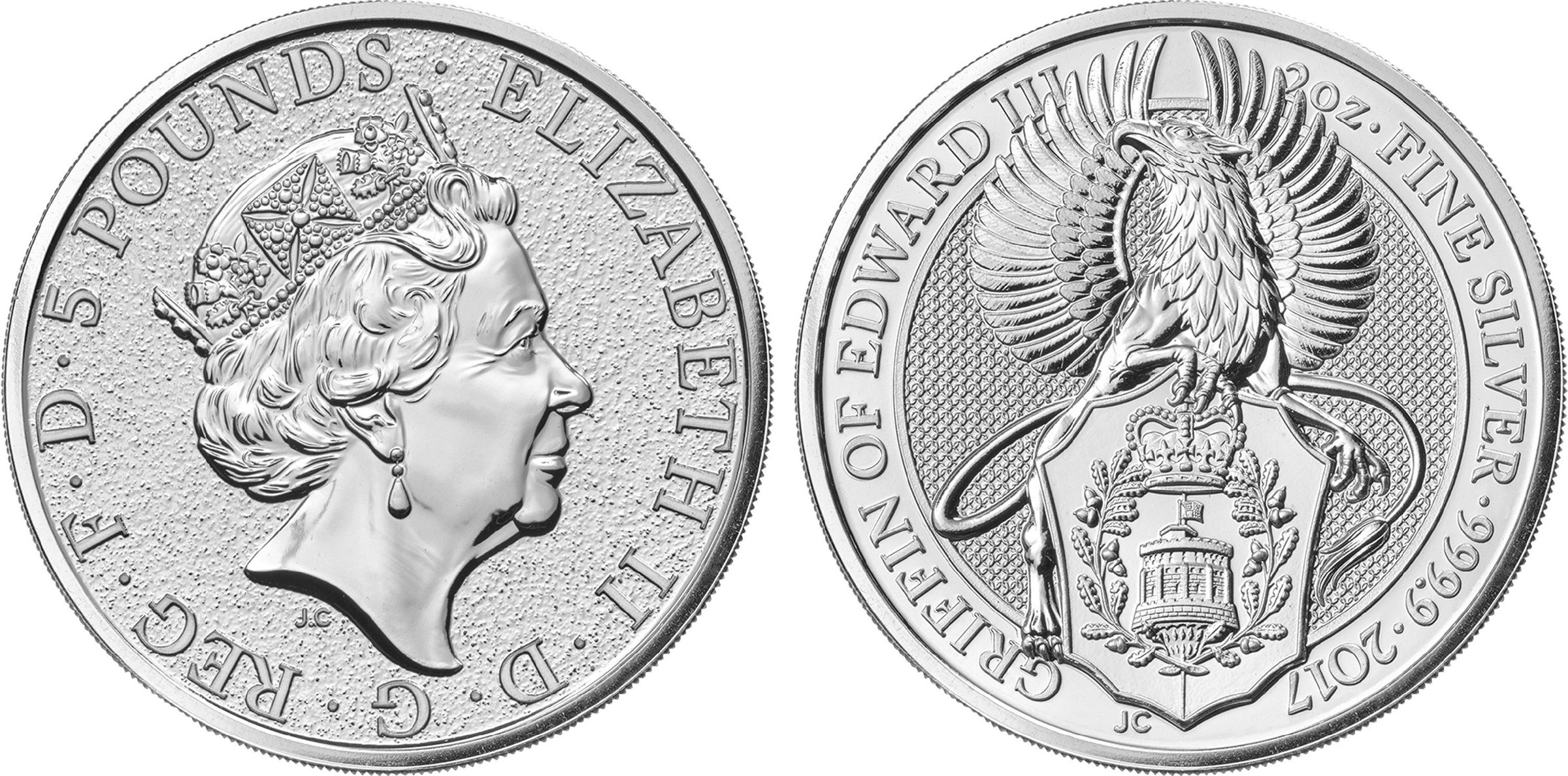 Velká Británie, 5 Pounds 2017 - Griffin of Edward III.