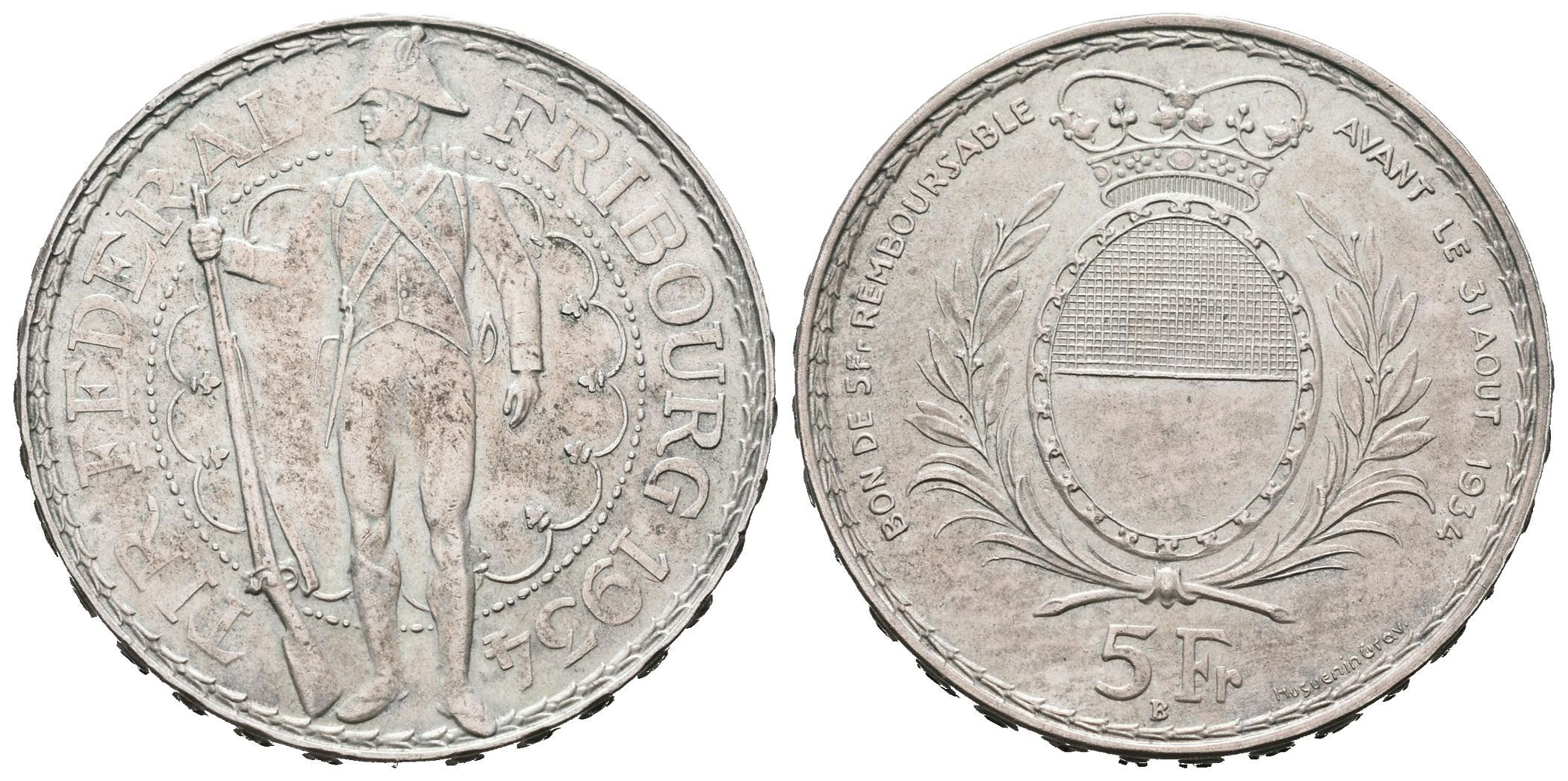 Švýcarsko, 5 Frank 1934 - Střelecký