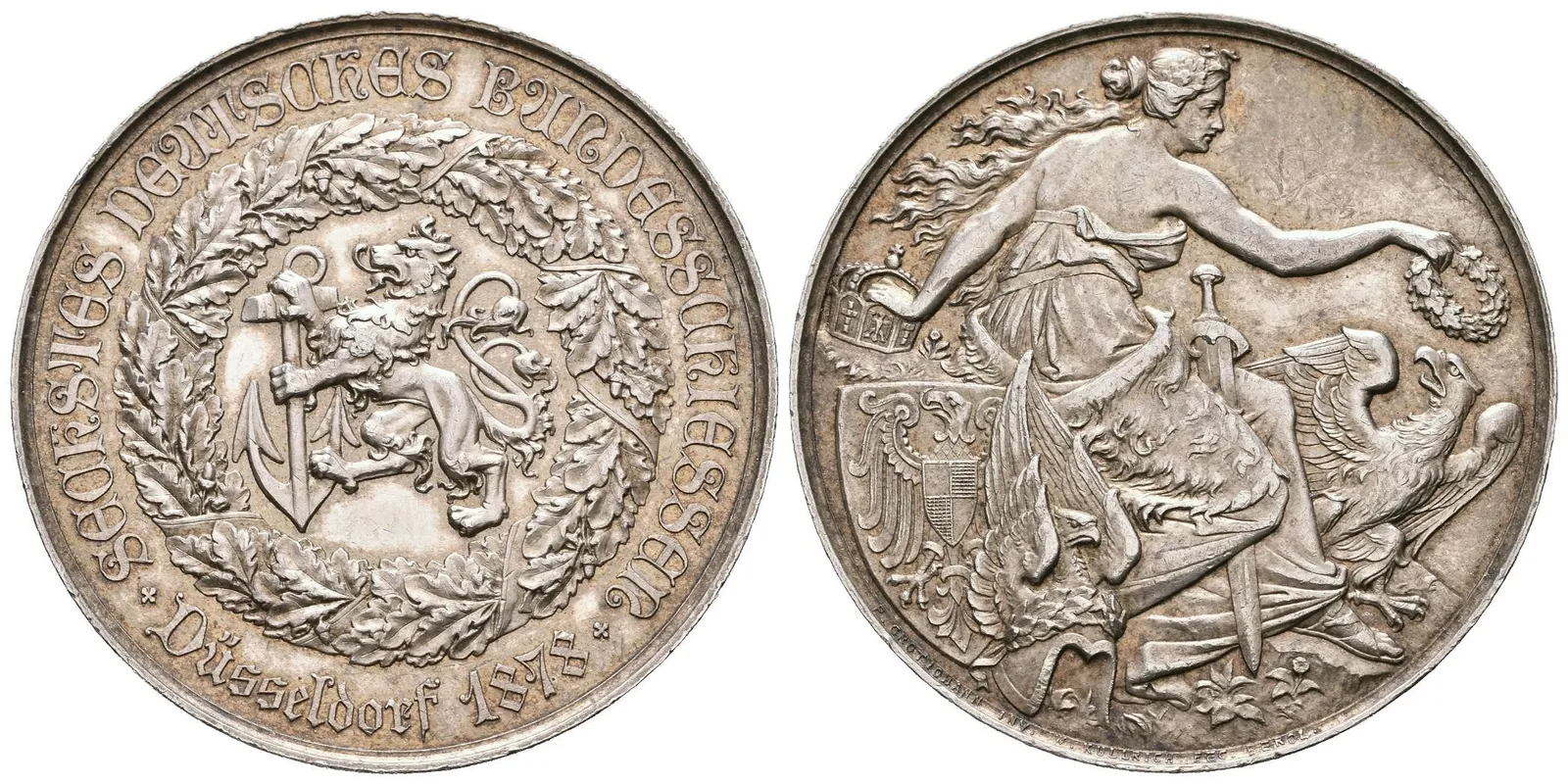 AR Medaile 1878 - VI. Německé spolkové střelby v Düsseldorfu. — 1