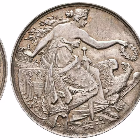 AR Medaile 1878 - VI. Německé spolkové střelby v Düsseldorfu.